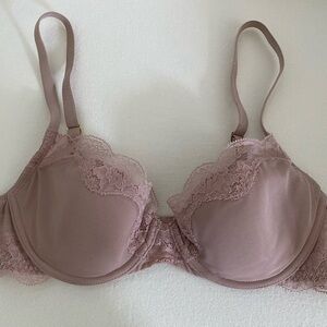 Natori Lace Trim Demi Cut Bra